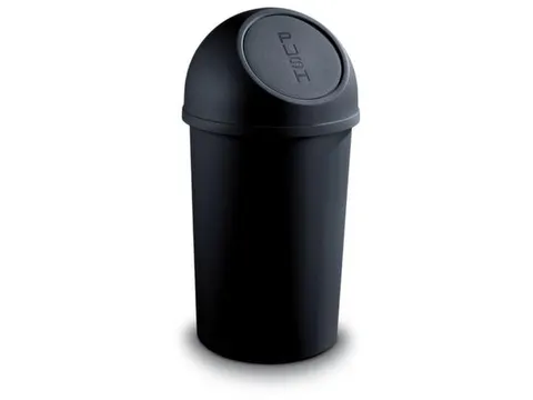 afvalbak,45l,HxØ 700x403mm,romp PP zwart,deksel PP zwart