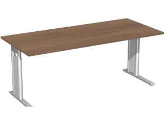 In hoogte verstelbaar bureau,HxBxD 680-820x1800x800mm,blad notenboom - 1