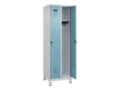 locker,HxBxD 1950x600x500mm,2vak,vak B 300mm,draaigrendel,voeten