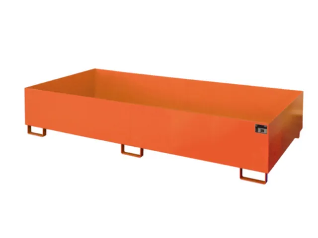 stellingopvangbak,opvangvol. 1000l,HxBxD 435x2650x1300mm,staal,RAL2000