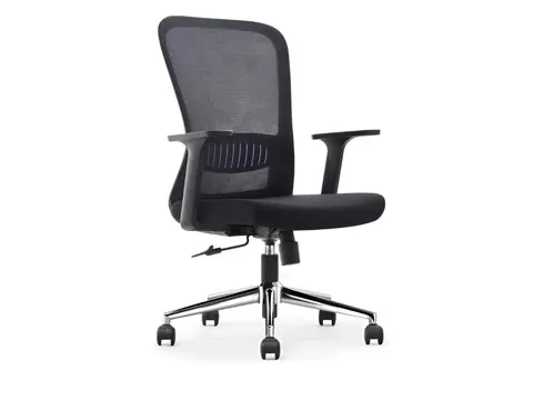 Ergonomische Bureaustoel Zwart met Aluminium voetkruis Bundel 2 stuks