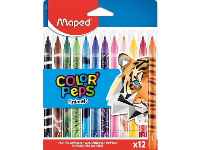 Viltstift Maped Color'Peps Animals set à 12 kleuren