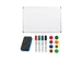 BRASQ Magnetisch Whiteboard 90x60cm Zilver met accessoire set