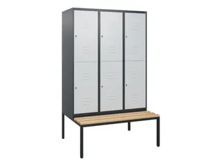 Dubbeldekse dekenkist,HxBxD 1950x1200x815mm,3x2vak.,vak B 400mm - 1