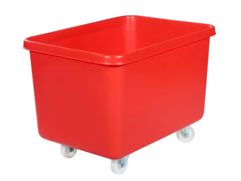 Verrijdbare Rechthoekige Bak 340 Liter Hxbxd 711x991x686mm Pe Rood