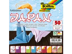 Vouwblaadjes Folia 80gr 15x15cm 50 vel 2-zijdig Japan 10 designs assor
