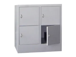 lockerkast,HxBxD 855x800x500mm,2x2vakken,RAL7035,front RAL5012 - 1