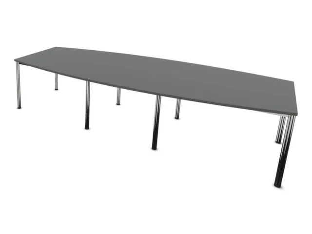 vergadertafel,HxBxD 740x3200x1400mm,vatvormig,MS-donkergrijs