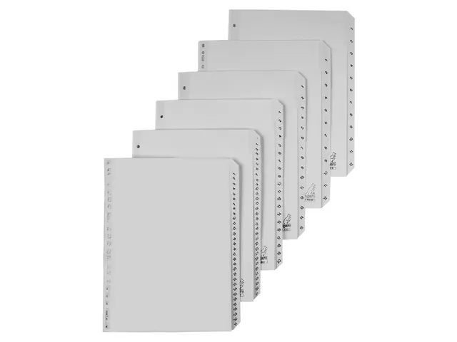 Tabbladen Kangaro A4 4-Gaats G405C 1-5 Genummerd Grijs Pp