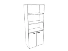 kantoorkast,HxBxD 2140x860x450mm,4xhouten vloer,5ordnerhoogte,romp wit