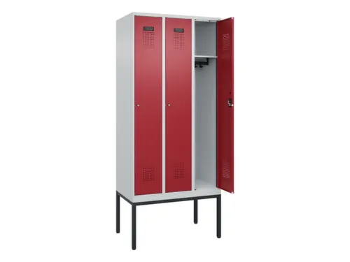 locker,HxBxD 2120x900x500mm,3vak,vak B 300mm,cil.-slot,voetonderstel