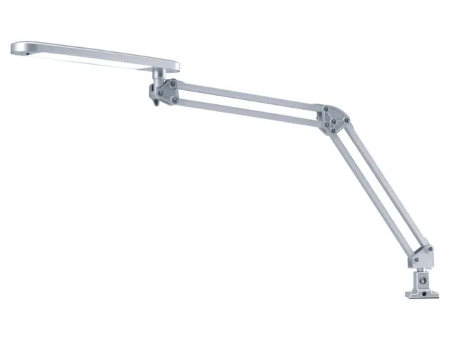 LED-bureaulamp kop zwenkbaar/arm kantelbaar arm 560mm klemvoet Zilver