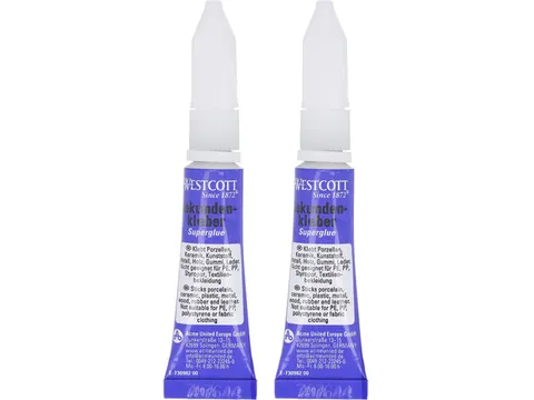 Secondelijm Westcott vloeibaar 2 x 3 gram op blister