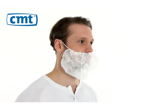 PP non woven baardmasker wit met 2 elastiek één maat 1000 Stuks