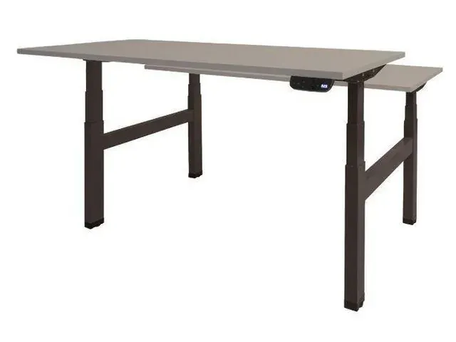Dextro Plus Duo Zit-sta Bureau Elektrisch 160x80 Grijs 25mm Zwart
