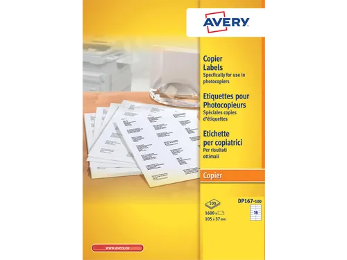 Etiket Avery DP167-100 105x37mm wit 1600stuks