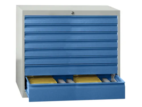 ladekast HxBxD 600x1023x600mm 5laden slot RAL7035 front RAL5012