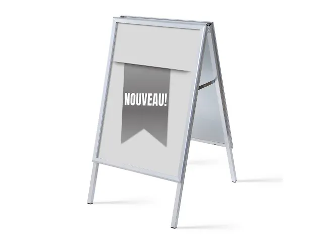 Stoepbord A1 complete set met print "NOUVEAU" Grijs