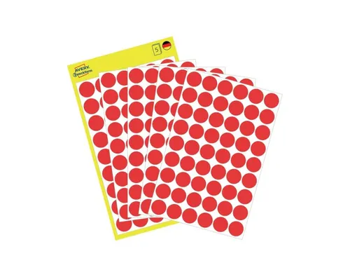 Etiket Avery Zweckform 3141 Rond Ø12mm Rood 270 Stuks