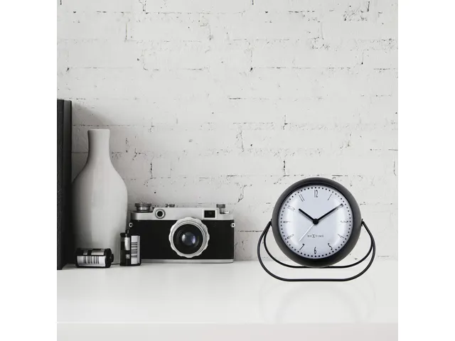 Wekker NeXtime Bubble alarm clock 11x8cm zwart metaal
