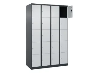 lockerkast,HxBxD 1850x1200x500mm,4x5vakken,vak B 300mm,cil.-slot - 1
