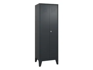 lockerkast,HxBxD 1850x610x500mm,2vak,romp RAL7021,front RAL7021 - 1