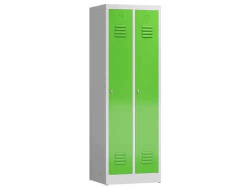 garderobekast 1800x590x500mm 2vak klink sokkel romp RAL7035 RAL6018