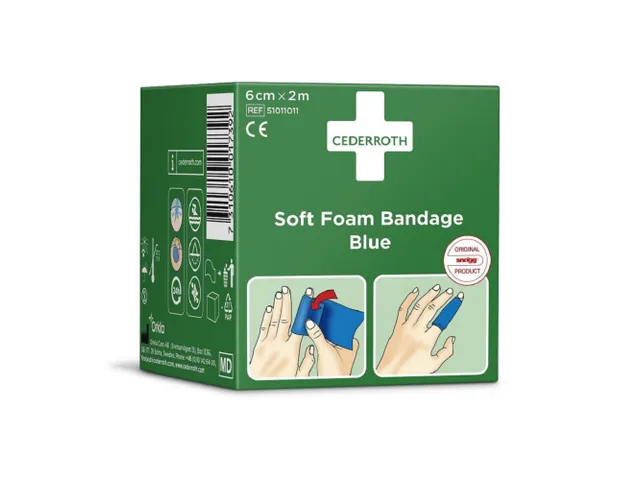 Cederroth 51011011 Soft Foam Bandage Blauw 6cmx2m 20 stuks