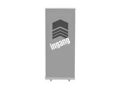 Roll-Banner 85x200 complete set met print "Ingang" Grijs