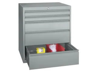 ladekast,HxBxD 800x715x600mm,5lade(n),cil.-slot,RAL7035,front RAL3000 - 1