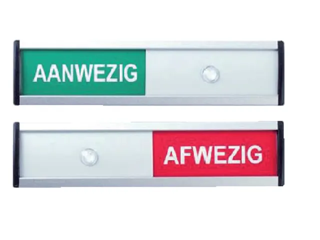 Infobord Aanwezig/afwezig 125x30mm