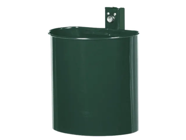 Afvalbak Staalplaat 20 Liter Gesloten Uitvoering Wandhouder Mosgroen