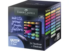 Markeerstiften Faber-Castell Deskset 24 kleuren, 7 neon, 9 pastel en 8