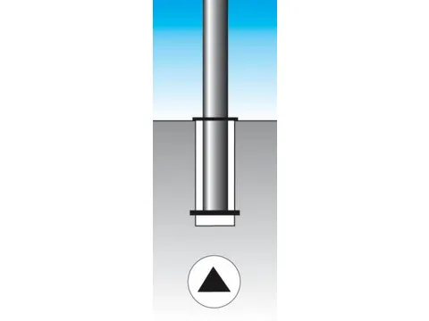 Afzetpaal Vierkant 70x70m Uitneembaar Driekantslot Spitse Kop Wit/Rood