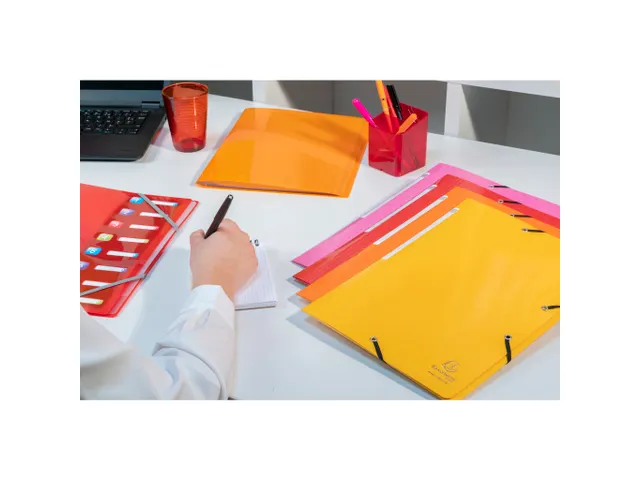 Elastomap A4 3 kleppen IDERAMA Maxi Capacity glanskarton rood