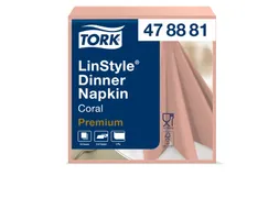 Dinerservet Tork 478881 LinStyle 1/4-vouw 1-laags 50st koraalrood