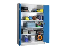 Vouwdeurkast 1950x1200x600mm 4legborden Verzinkt Ral7035 Front Ral5012