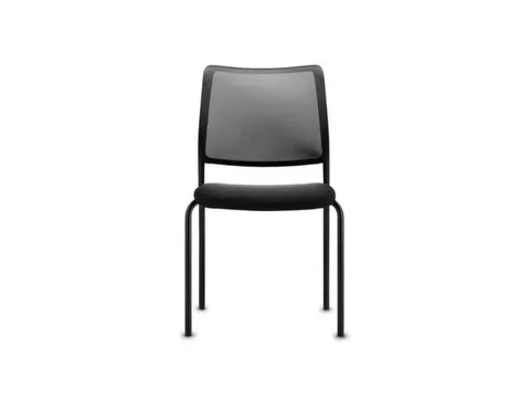 Bezoekersstoel 4Voeten Zwart Armleuningen Zitting Zwart Stof Netrug