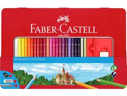 Kleurpotlood Faber-Castell Castle zeskantig 36 stuks in metalen blik +