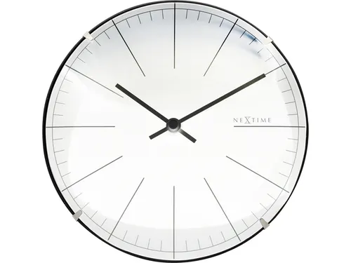 Wandklok NeXtime Big Stripe Ø20cm glas wit streepaanduiding