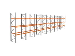 palletstelling,basis+9xaanbouw,HxBxD 3990x19350x1100mm,vakl. 3000kg