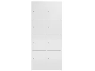 Lockerkast 1800x800x500mm 2x4 vakken cilinderslot, sokkel, RAL9003 - 2