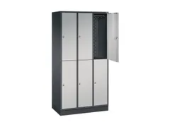 Dubbeldekse garderobekast,HxBxD 1950x920x500mm,3x2vak.,vak B 260mm