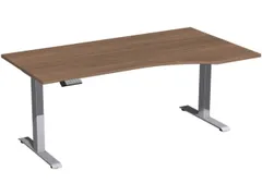 In hoogte verstelbaar bureau in vrije vorm,HxBxD 630-1280x1800x1000mm