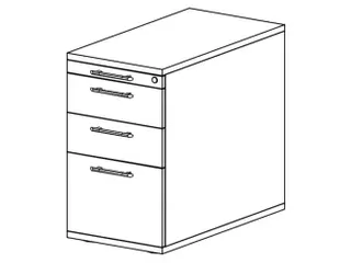 stationaire ladeblokken,HxBxD 720-760x428x800mm,2lade(n),golfgreep - 2