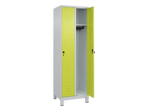 locker,HxBxD 1950x600x500mm,2vak,vak B 300mm,draaigrendel,voeten