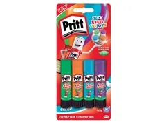 Lijmstift Pritt Fun colors 10gr 1 blister met 4 kleuren