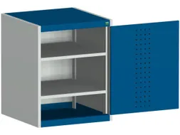 kast met geperforeerde platen,HxBxD 800x650x650mm,2xStalen bodem