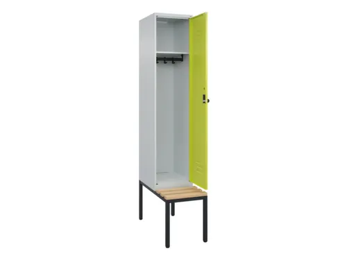 locker met bank,HxBxD 2120x400x815mm,1vak,vak B 400mm,draaigrendel