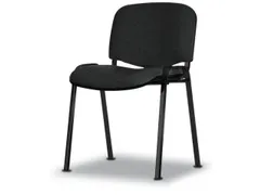 Bezoekersstoel,4Voeten Ovale Buis Zwart,Zitting Stof Donkergrijs